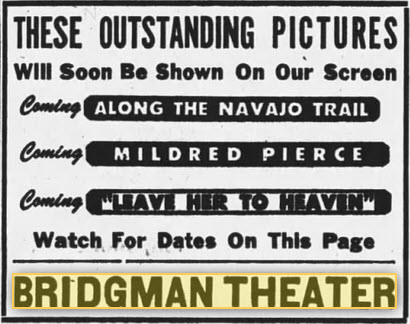 Bridgman Theatre - MARCH 23 1946